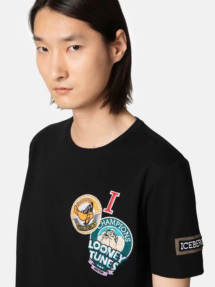 Siempre Men Iceberg  t-shirt black cartoon Autumn 2023 