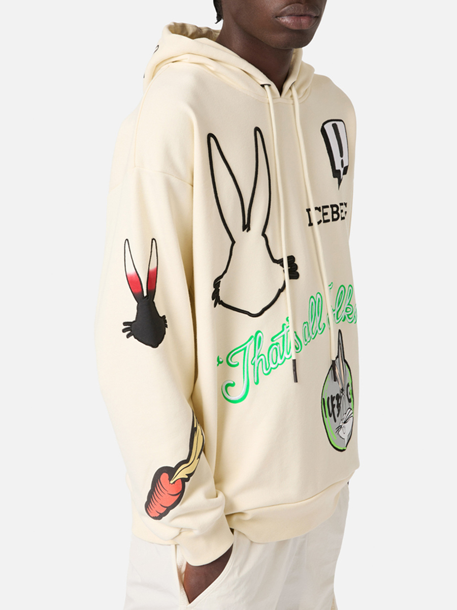 siempre heren iceberg beige looney tunes hoodie spring 2023 